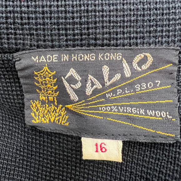 Vintage Palio Wool Maxi Dress Black Long Sleeve Coat - Picture 3 of 9